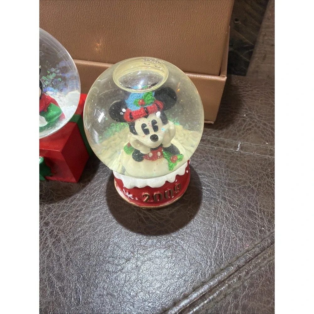 Lot of 4 Vintage Disney JCPenney Mickey Mouse Christmas Miniature Snow Globes